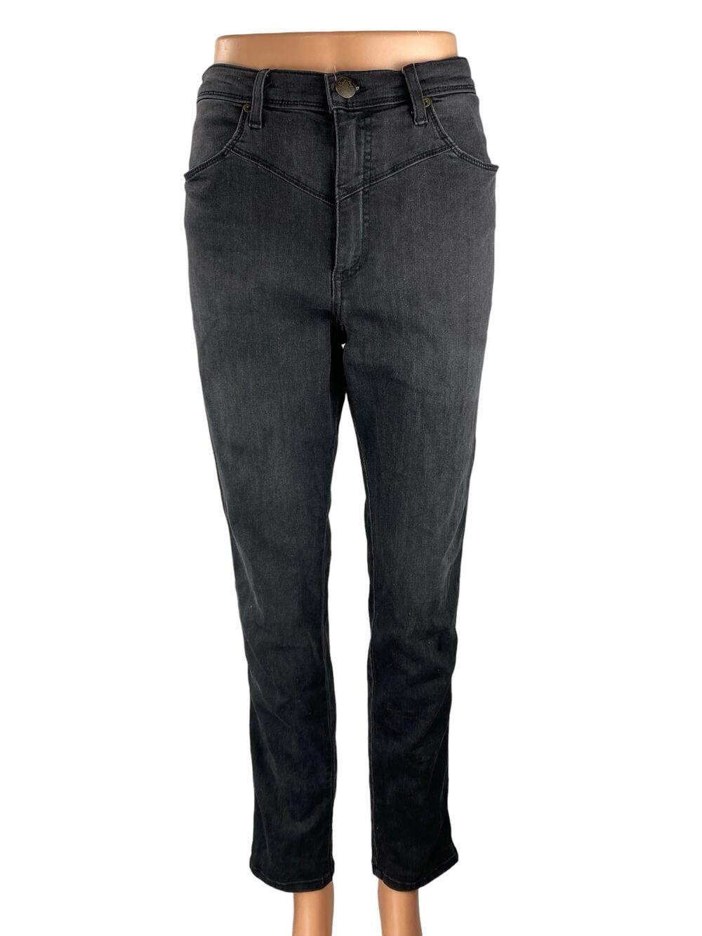 Free People Women's Gray High Rise Slim Fit Skinny Mom Denim Jeans Pants Size 31